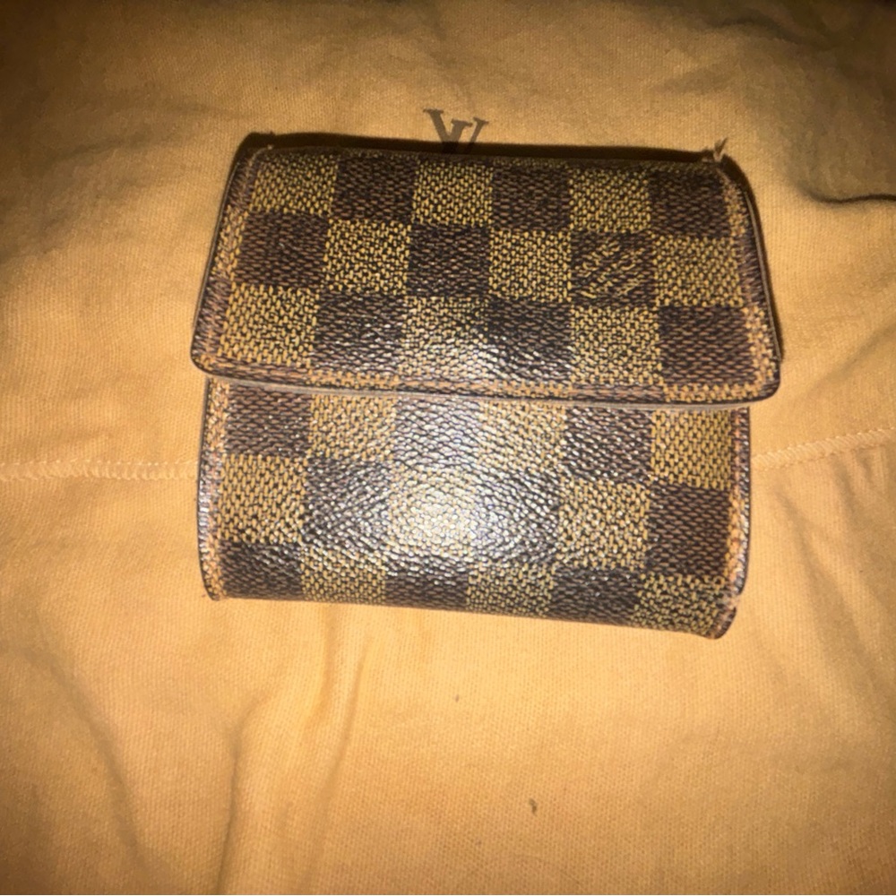Vintage Louis Vuitton Elise Wallet Damier Ebene Compact France 1994 with dustbag